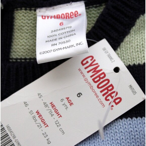 2008 Gymboree Petite Mademoiselle 6 Sweater Tank Dress Stripe Navy Pastel Paris - Picture 6 of 6